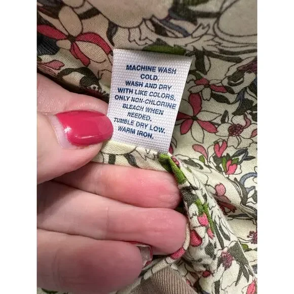 Old Navy Women's Utility Jacket Khaki Beige L Cotton Floral Lined Military Style - Picture 7 of 14